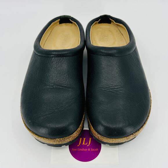 Haflinger Women's Phillip Black Leather Slip On Comfort Clogs Size 38 EU/ 7 US - Picture 3 of 14